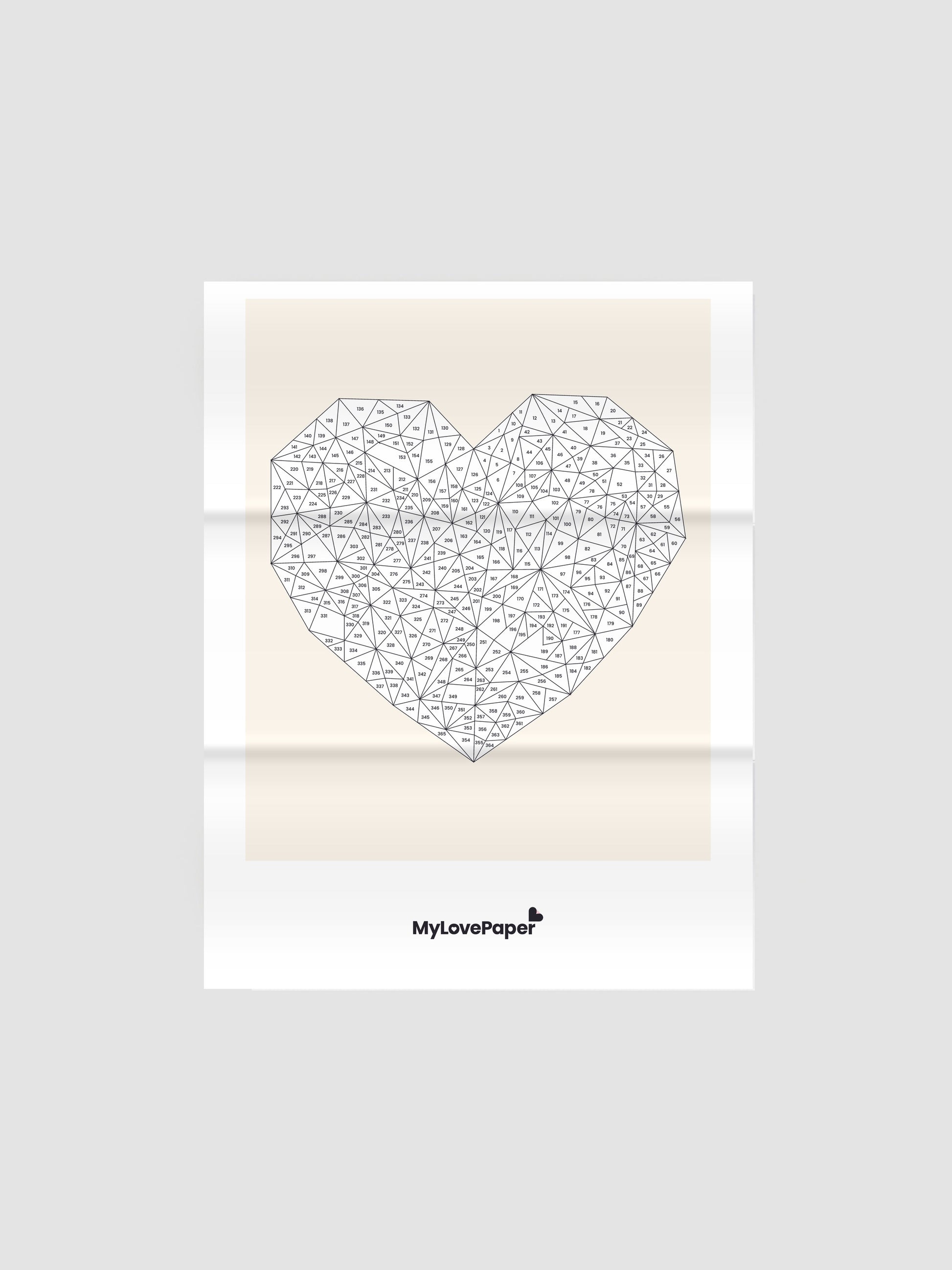MyLovePaper Leporello A3 mit Herz-Motiv, aufgeklappt